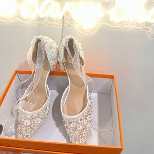 Chic White Floral Heels